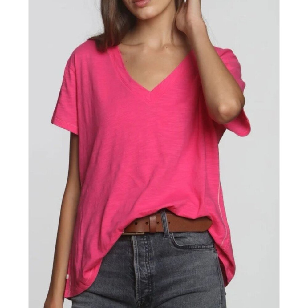 Talbots Women’s Size XL Pink V-neck Short Sleeve Cotton Blend Pullover Tee Shirt